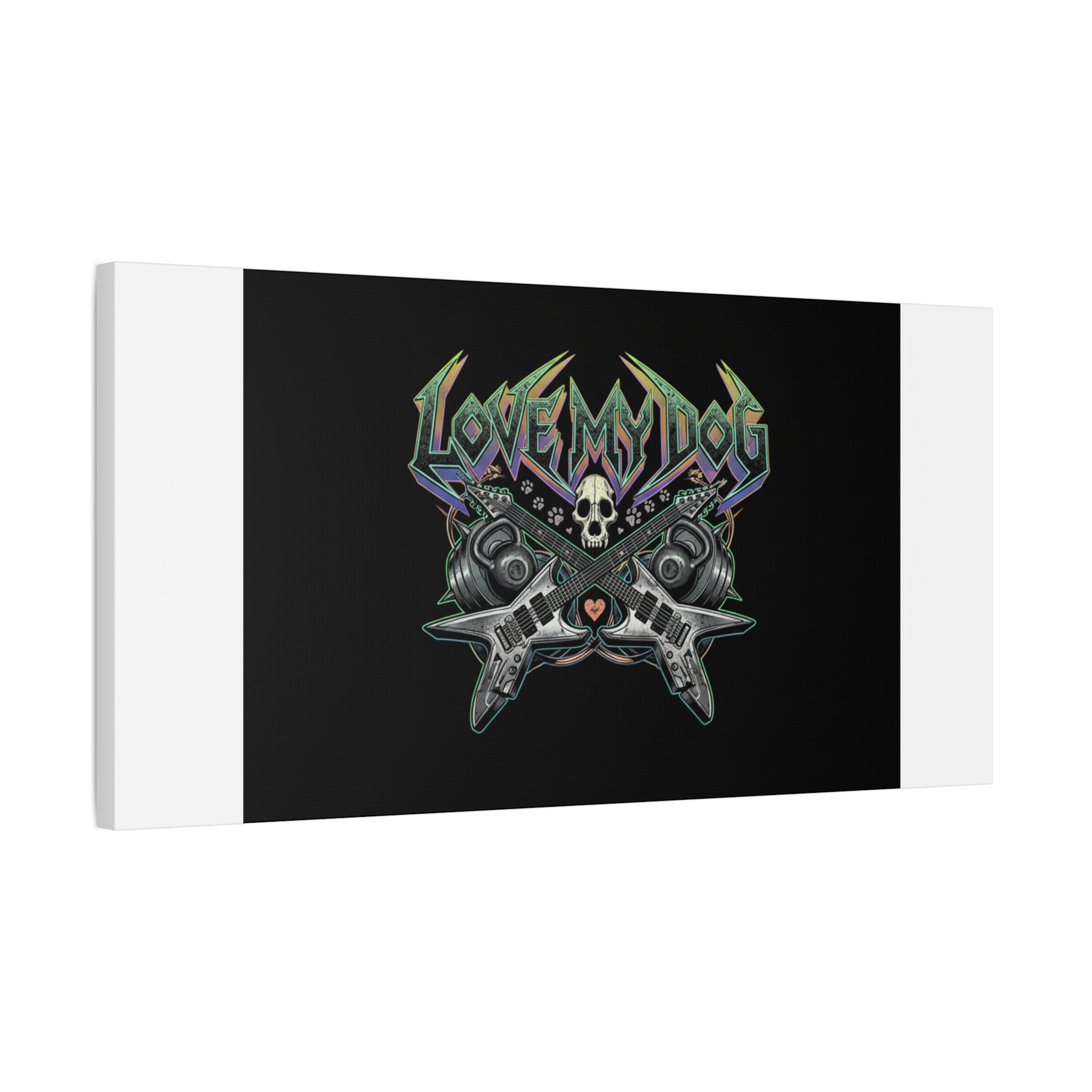 Love My Dog metal font Canvas | gothic wellness quote, edgy self-care merch