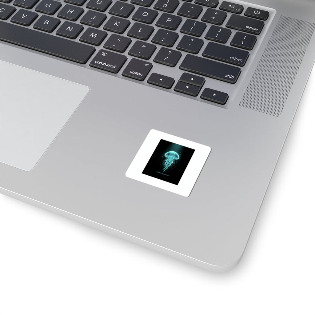 Bioluminescent Jellyfish Sticker | Neon Deep Sea Aesthetic, Glow Blob Design