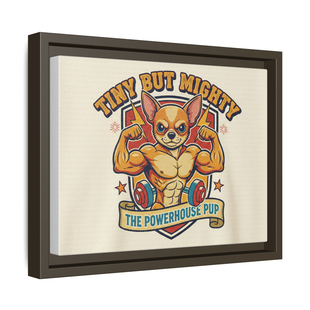 Framed Matte Canvas - "Tiny But Mighty: The Powerhouse Pup"