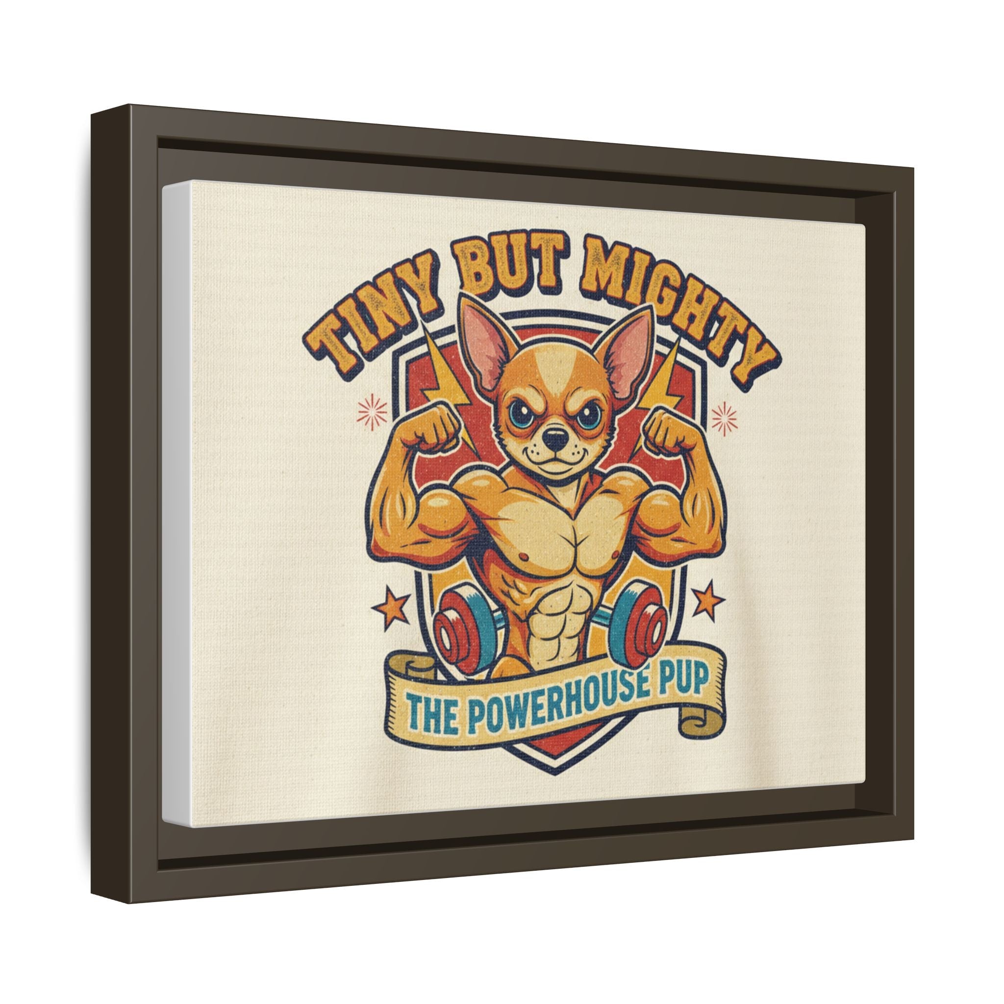 Framed Matte Canvas - "Tiny But Mighty: The Powerhouse Pup"