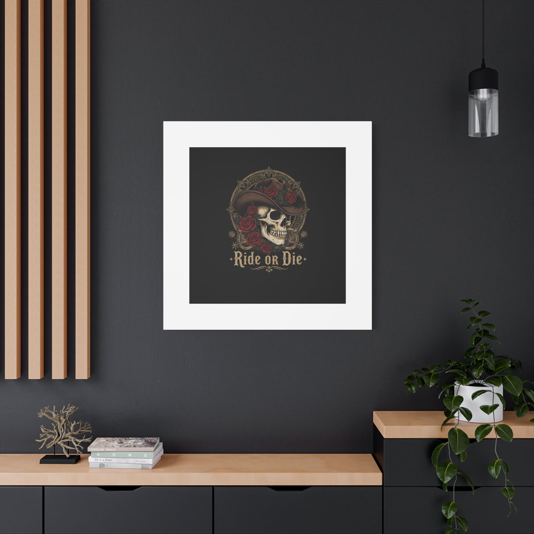 Ride or Die Skull Canvas | Western Skull Art, Gothic Americana