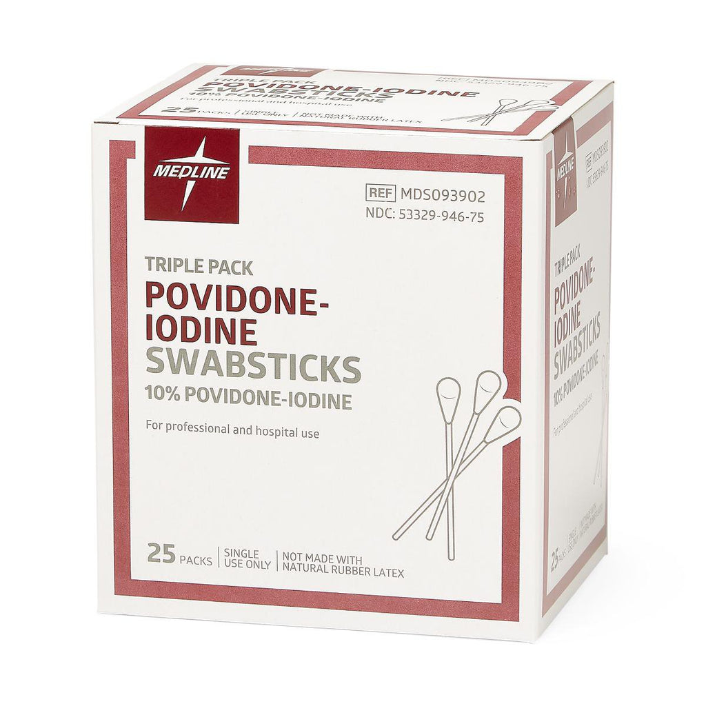 Impregnated Swabstick 10% Strength Povidone-Iodine Individual Packet NonSterile MDS093902