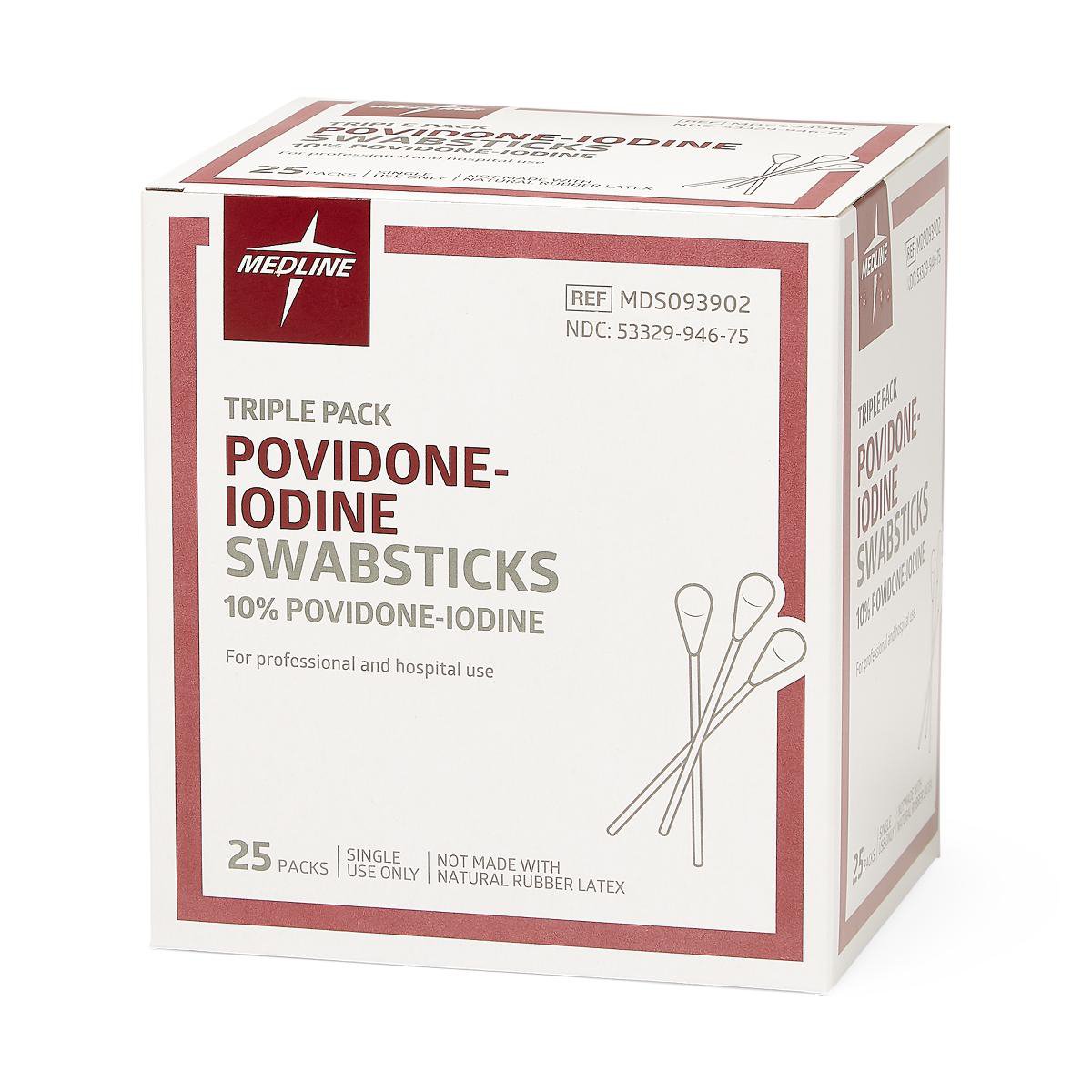 Impregnated Swabstick 10% Strength Povidone-Iodine Individual Packet NonSterile MDS093902