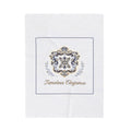Ornate Brooch Emblem Velveteen Blanket | Baroque Pin Motif, Timeless Elegance