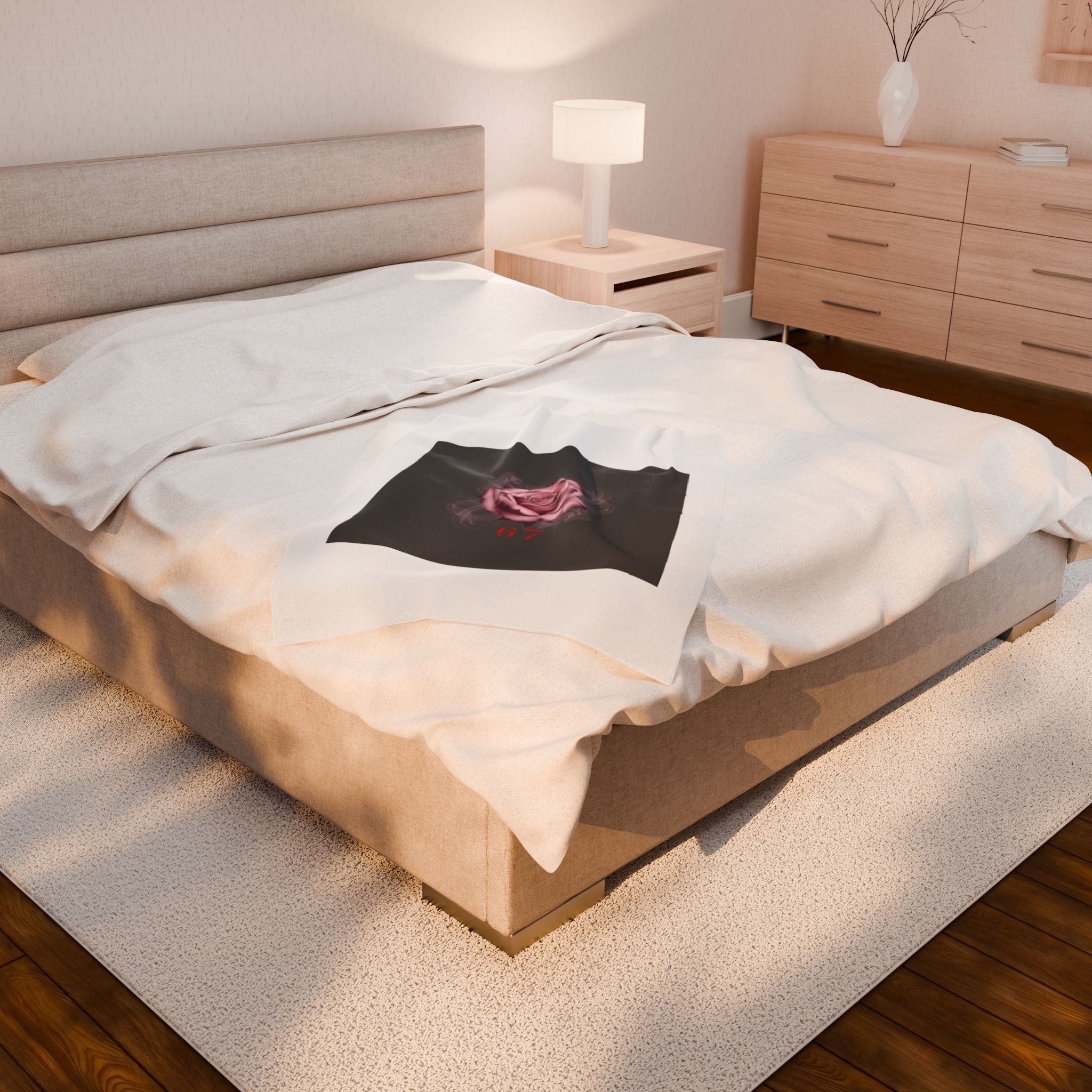 Moon Rose Valentine's Blanket | Viral Gothic Rose Velveteen | Dark Romance Valentine's Gift