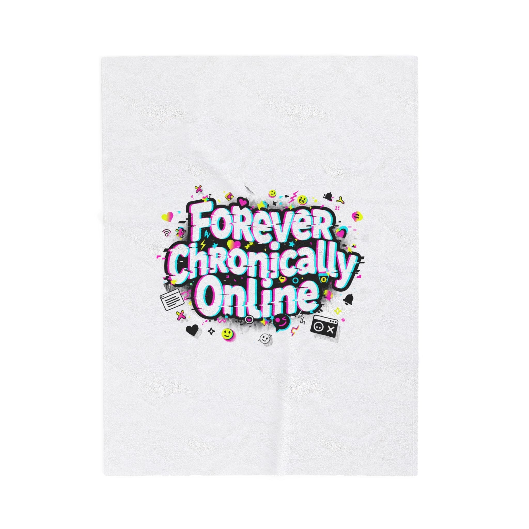 Forever Chronically Online Velveteen Blanket | brainrot, internet meme culture