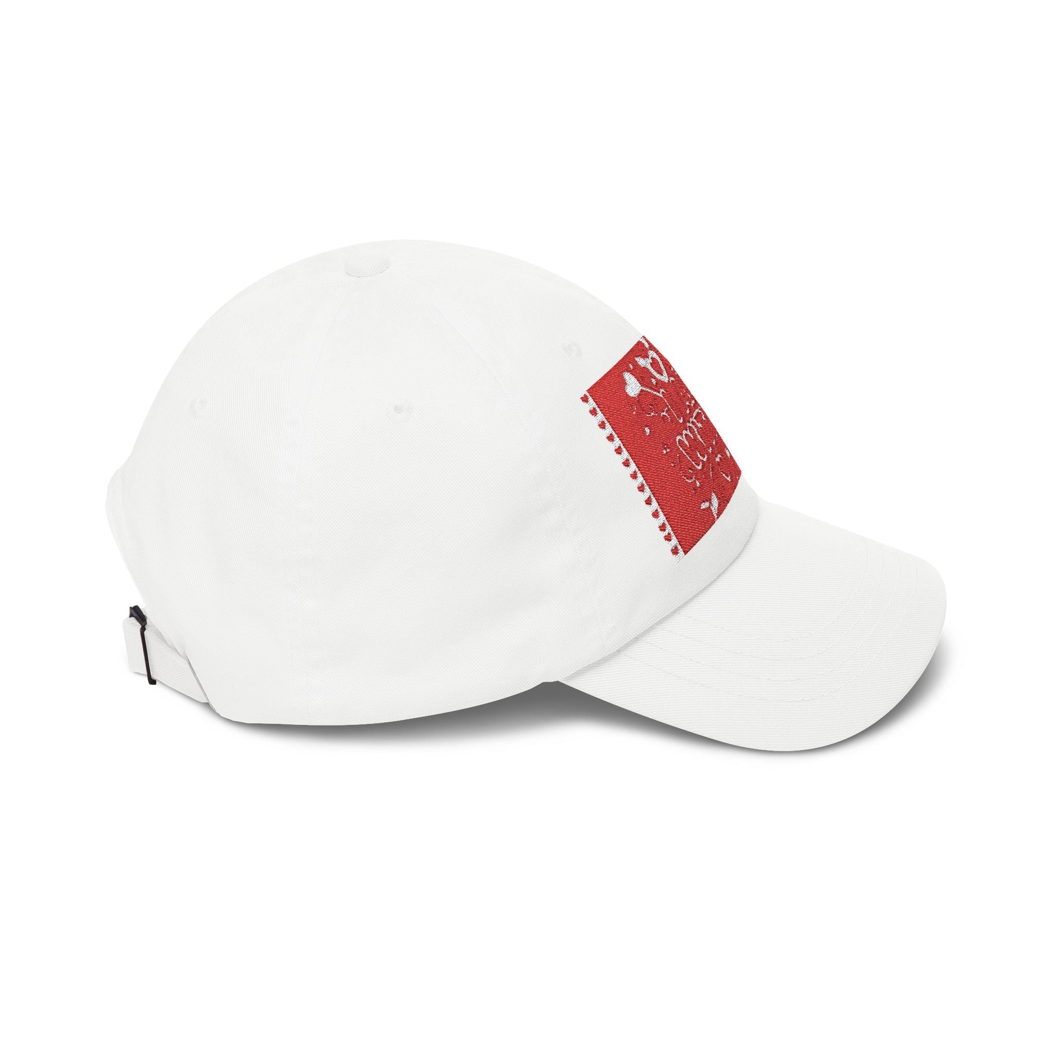 Dad Cap — Red Sequin Patch 6 7 MEME Embroidered Baseball Hat