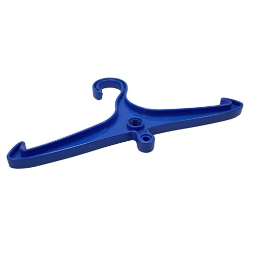 Scuba Choice Wetsuit & Drysuit Hanger Bundle (Blue) – Heavy-Duty Wide-Shoulder Hanger + Anti-Slip DIN Thread Hanger for BCD, Wetsuits & Scuba Gear Storage, Drying & Organization