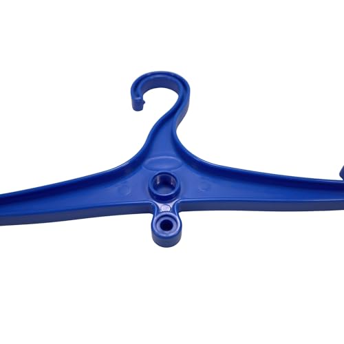 Scuba Choice Wetsuit & Drysuit Hanger Bundle (Blue) – Heavy-Duty Wide-Shoulder Hanger + Anti-Slip DIN Thread Hanger for BCD, Wetsuits & Scuba Gear Storage, Drying & Organization
