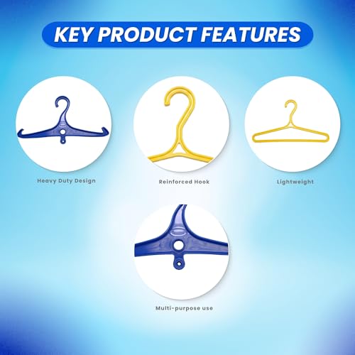 Scuba Choice Wetsuit & Drysuit Hanger Bundle – Wide-Shoulder Hanger (Yellow) + Anti-Slip DIN Thread Hanger (Blue) for BCD, Wetsuits & Scuba Gear Storage, Drying & Organization