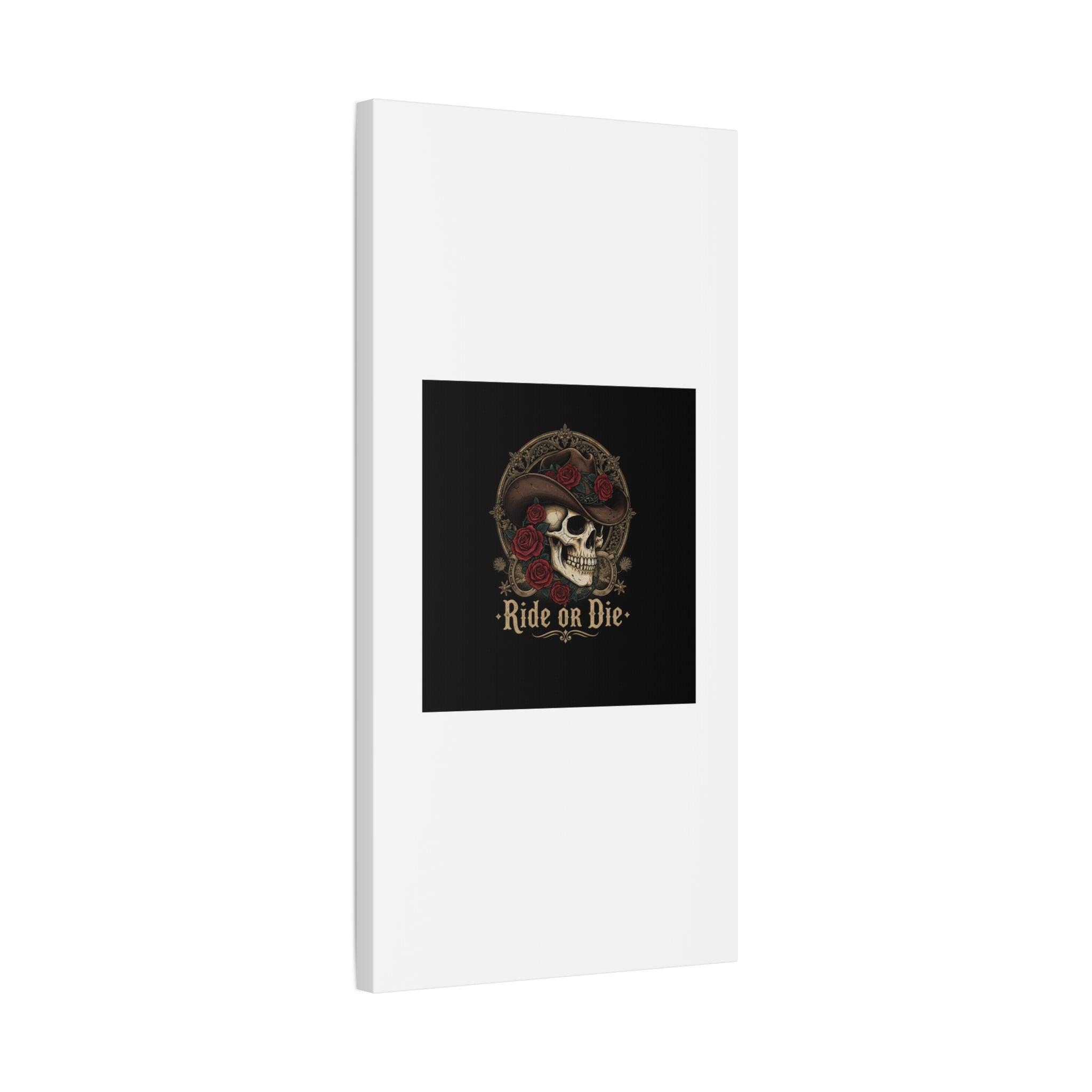 Ride or Die Skull Canvas | Western Skull Art, Gothic Americana