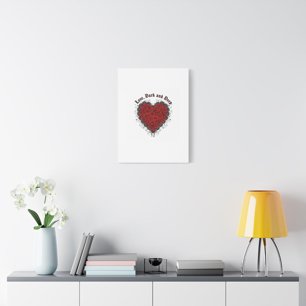 Love Dark and Deep Heart Canvas, Nu Romantic Gothic Romance, 80s Nostalgia