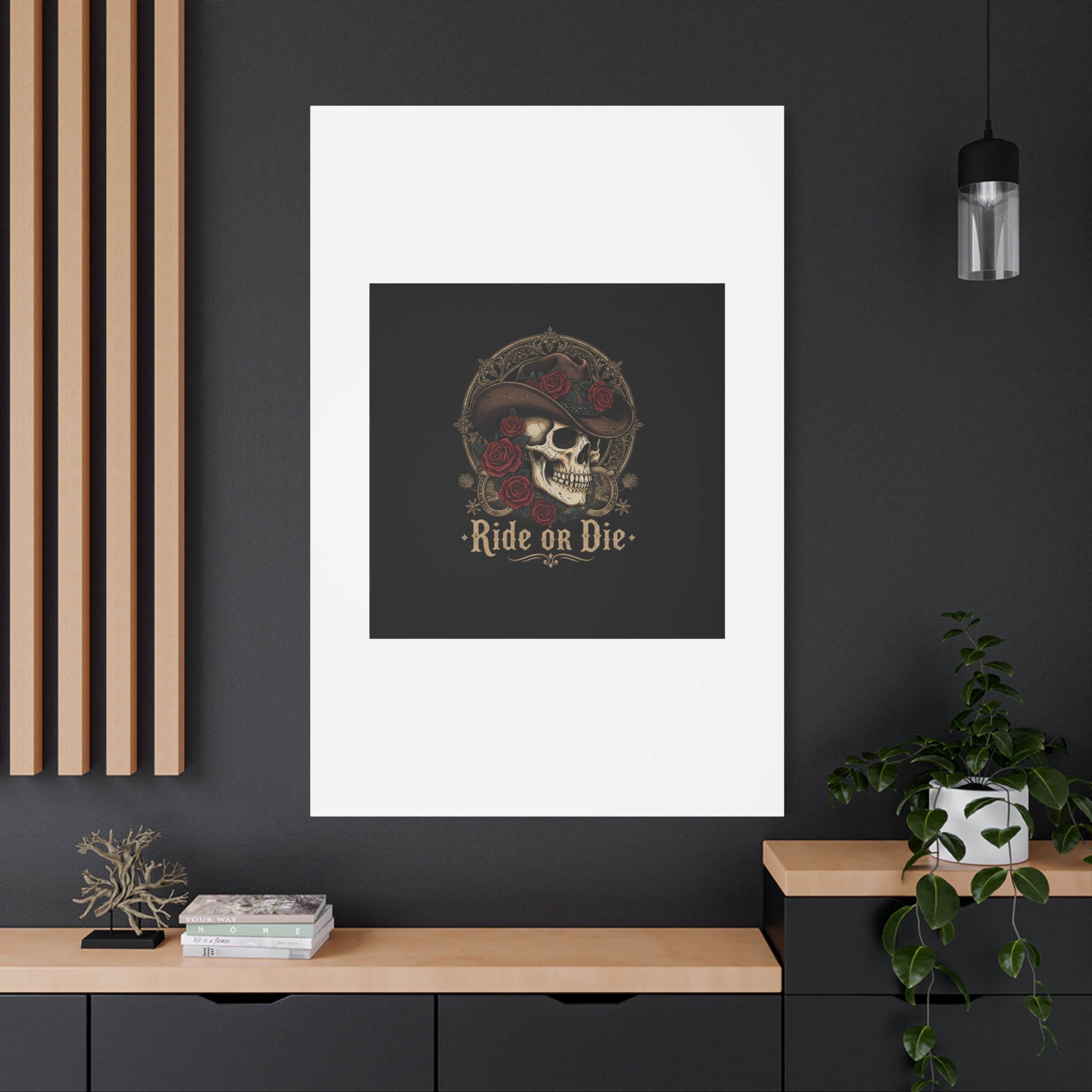 Ride or Die Skull Canvas | Western Skull Art, Gothic Americana