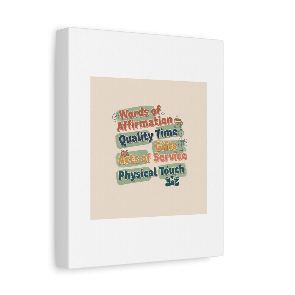 Love Languages List Matte Canvas Wall Art | love language meme, relationship humor