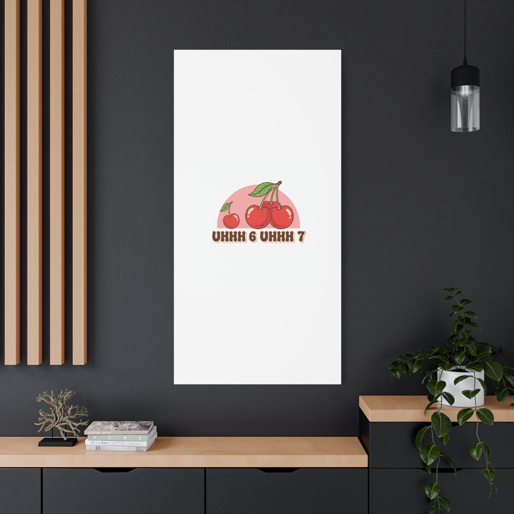 Six Severn Cherry Retro Graphic Canvas | kawaii fruit print, vintage cherry design