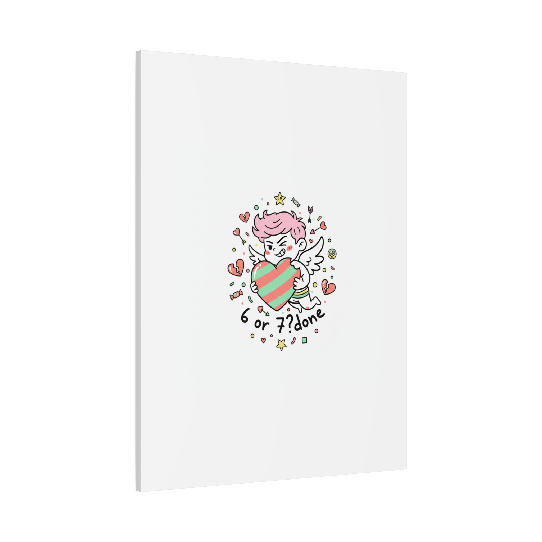 Weird Cupid heart illustration Canvas | Weird Valentine, quirky chaotic love