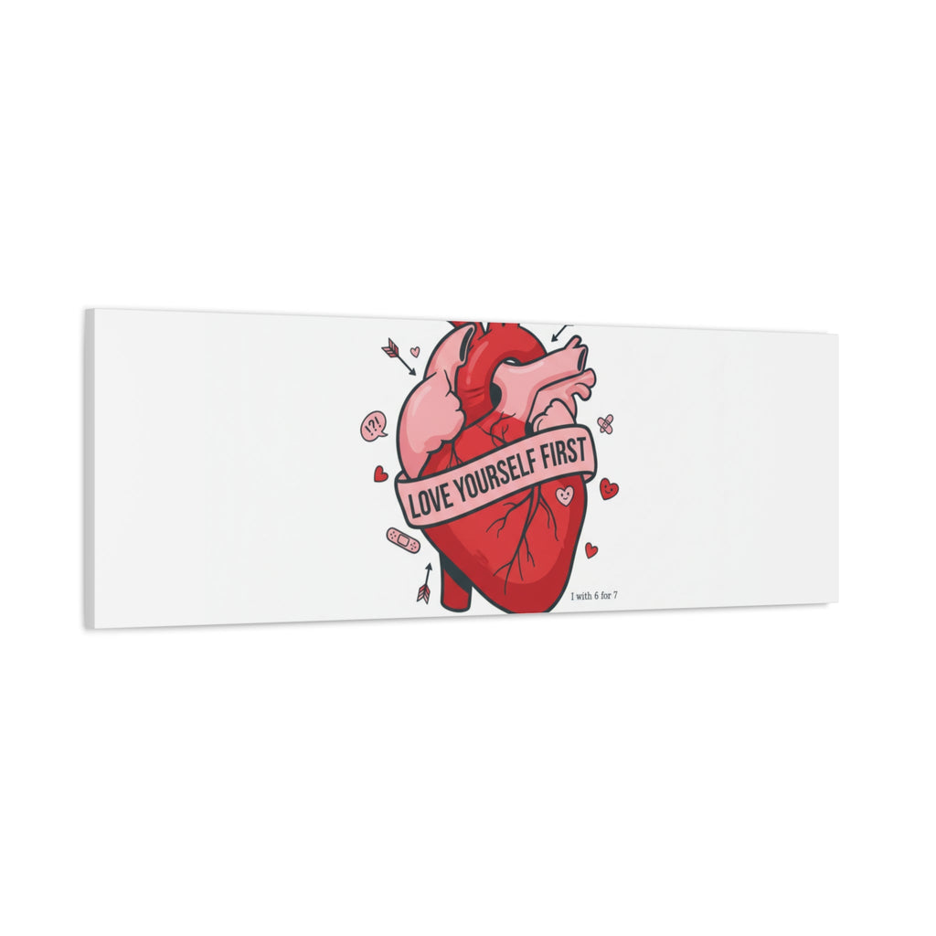 Love Yourself First Canvas, Hearts-with-a-Twist, Anti-Valentine Art