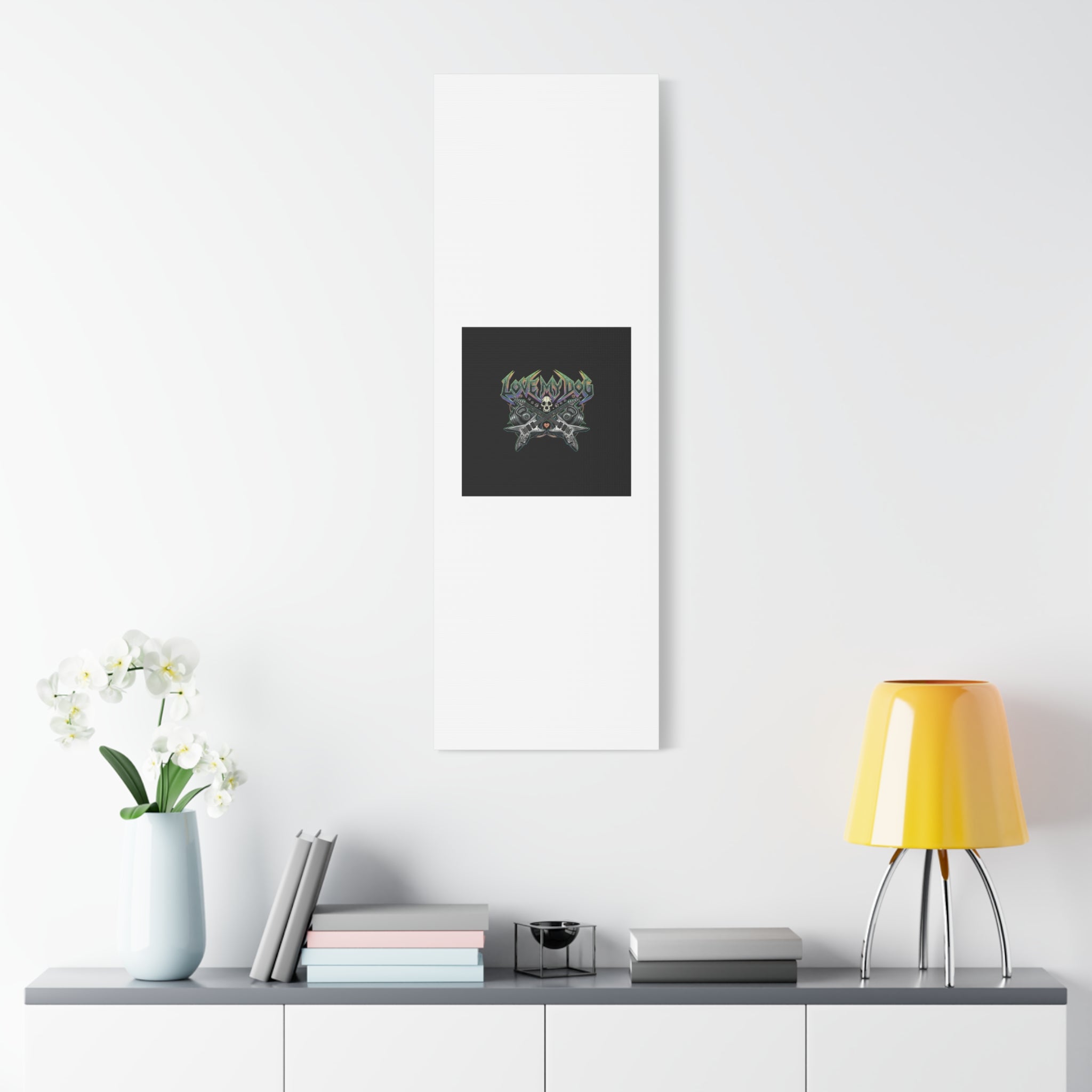 Love My Dog metal font Canvas | gothic wellness quote, edgy self-care merch
