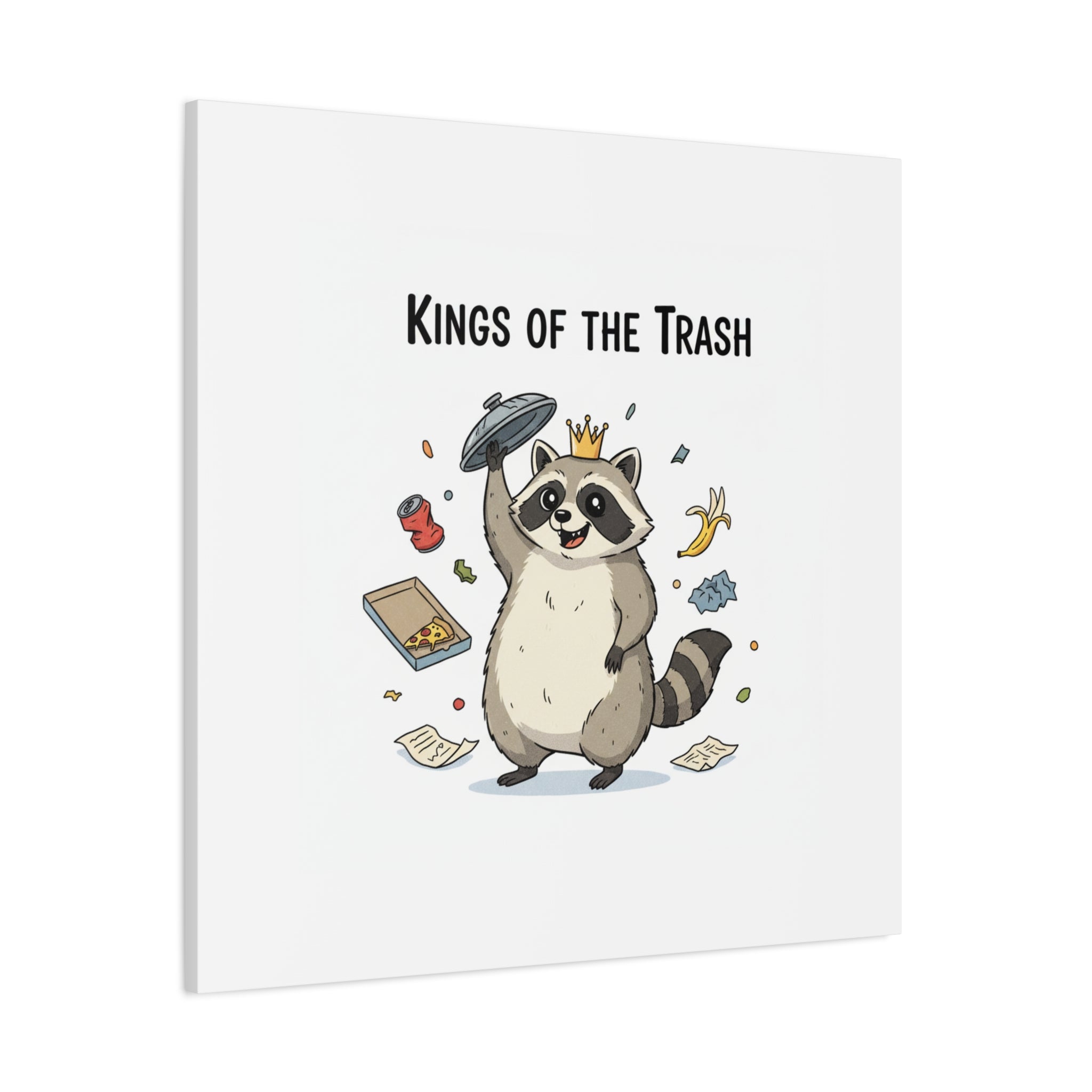 Kings of the Trash Canvas, Raccoon Doodle | Trash Panda, Goofy Critter Art