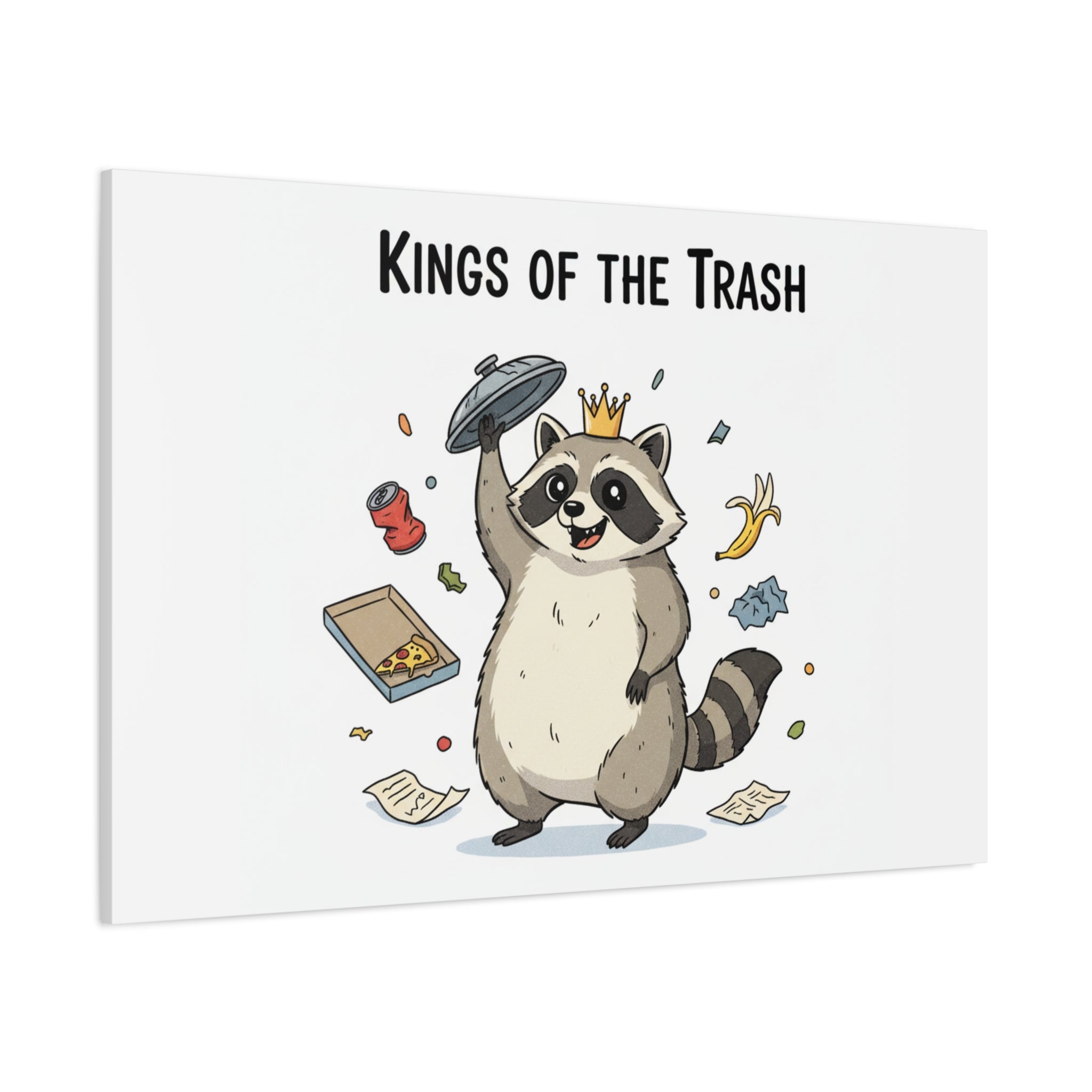 Kings of the Trash Canvas, Raccoon Doodle | Trash Panda, Goofy Critter Art