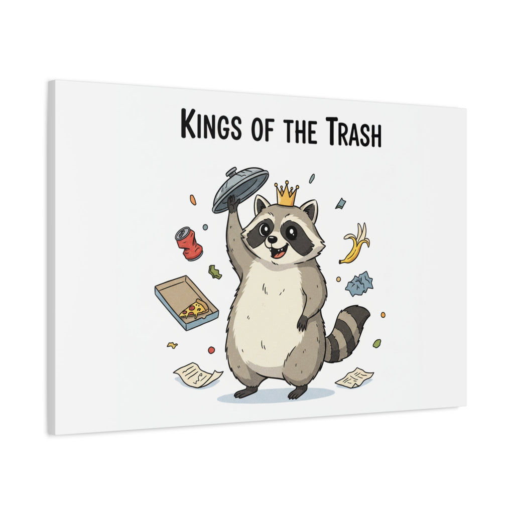 Kings of the Trash Canvas, Raccoon Doodle | Trash Panda, Goofy Critter Art