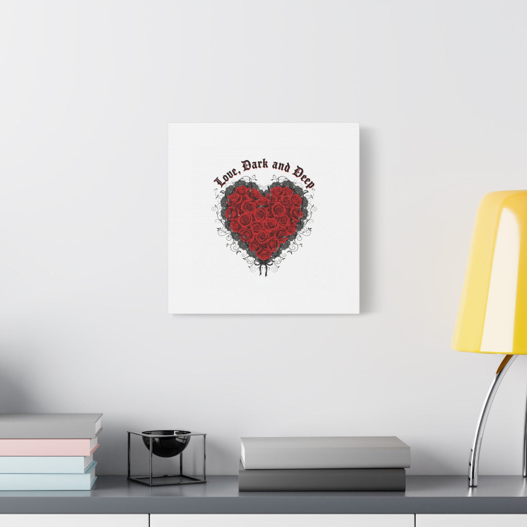 Love Dark and Deep Heart Canvas, Nu Romantic Gothic Romance, 80s Nostalgia