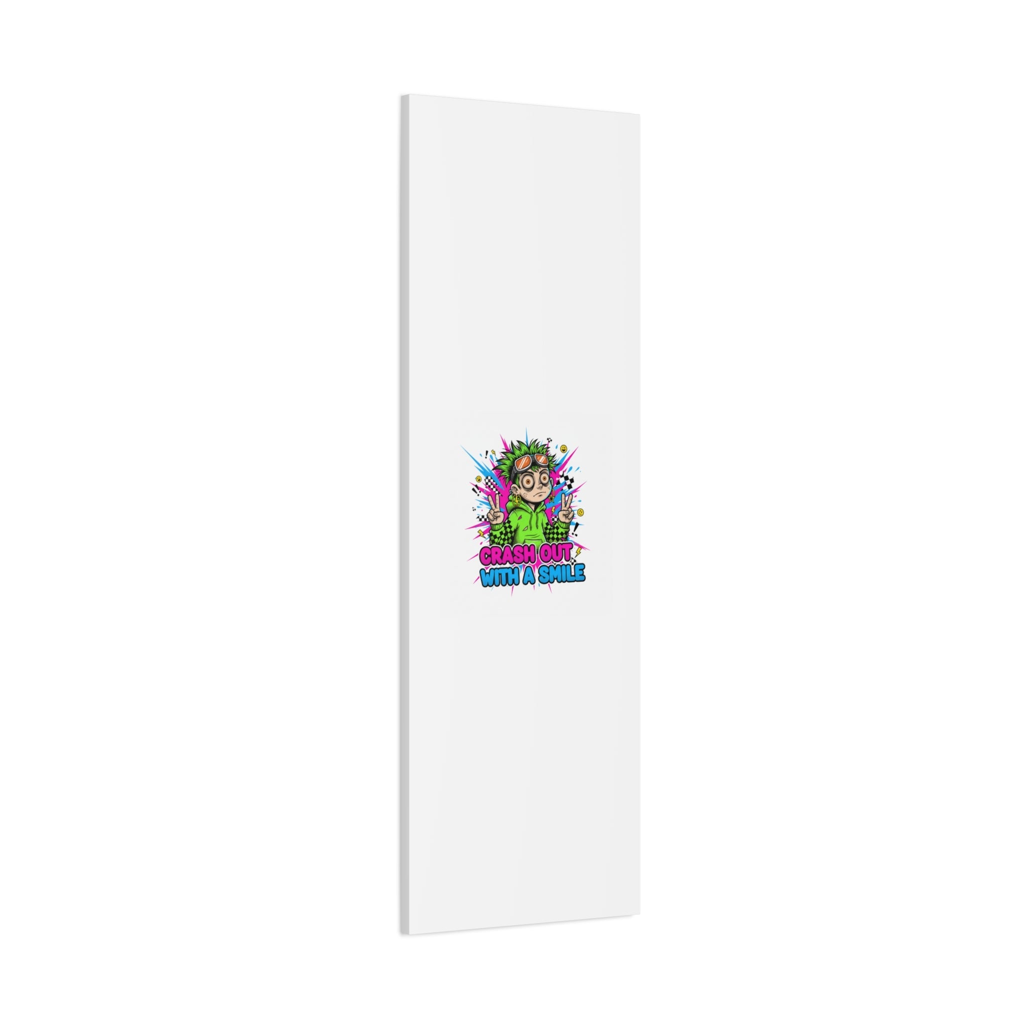 Crash Out With a Smile Canvas Print | Neon Skate Graffiti, Meme Meltdown Art