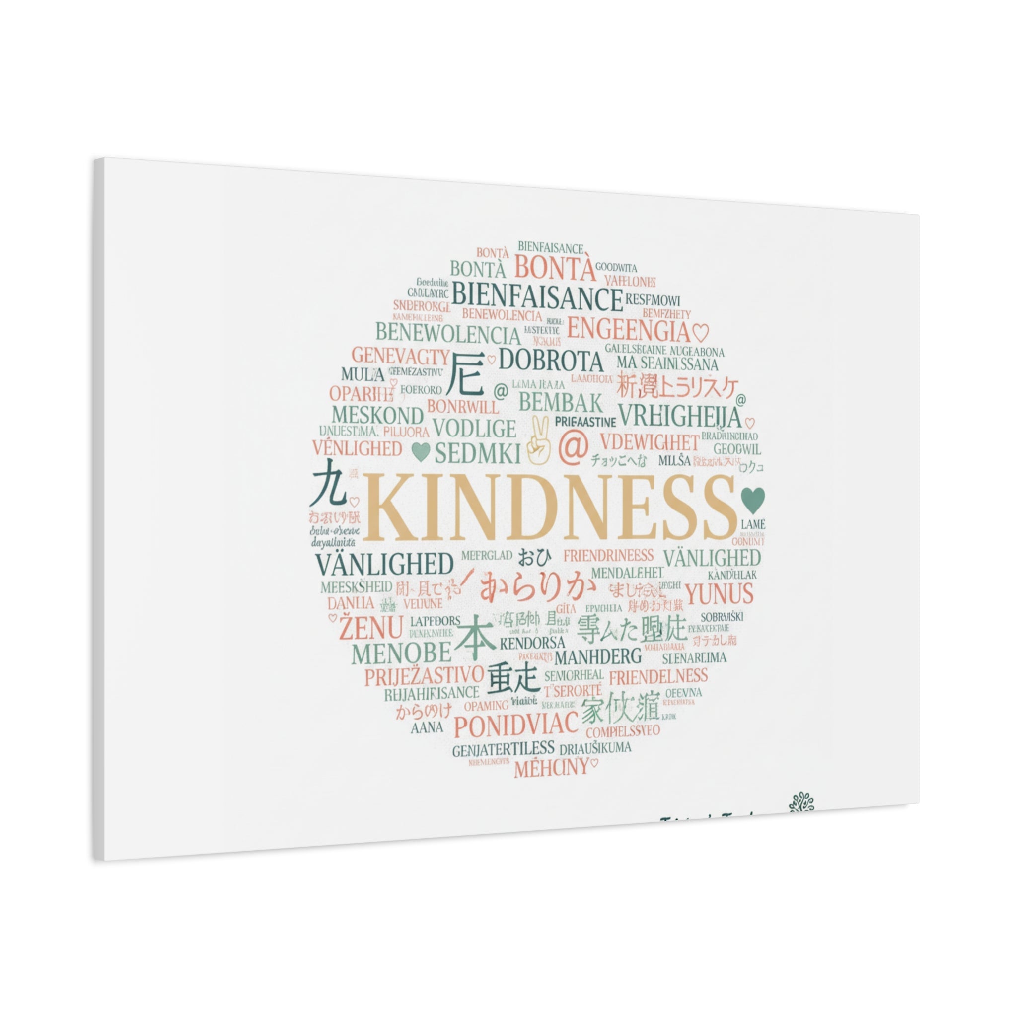 Kindness Word Cloud Canvas | Fresh Start Minimalist Wall Art