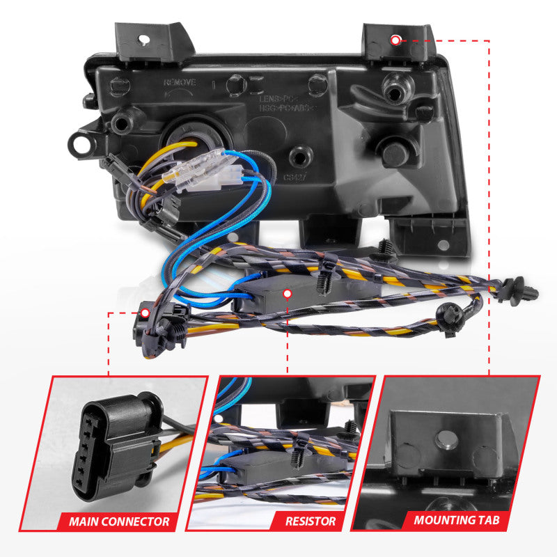 ANZO 2018-2021 Jeep Wrangler LED Side Markers Chrome Housing Clear Lens w/ Sequential Signal 511086