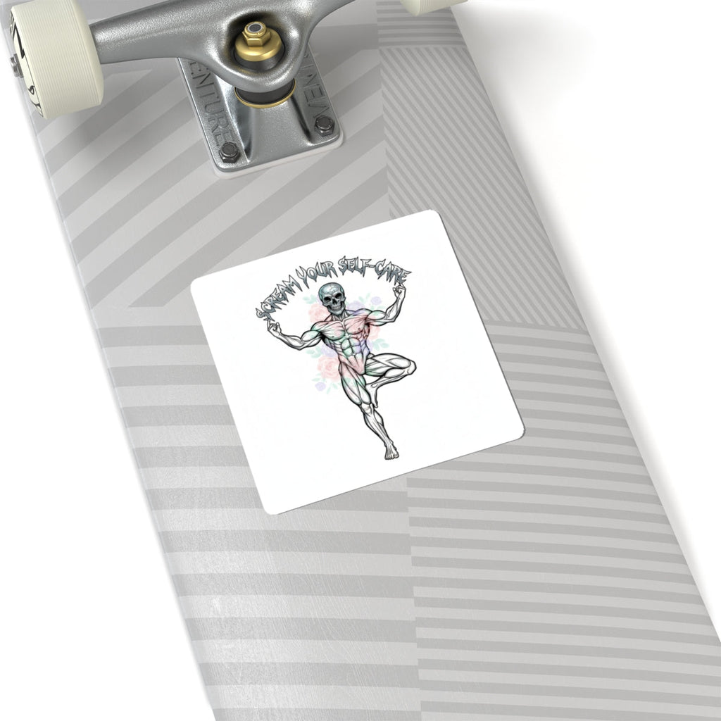 Scream Your Self-Care Kiss-Cut Stickers | heavy metal wellness, gothic wellness quote