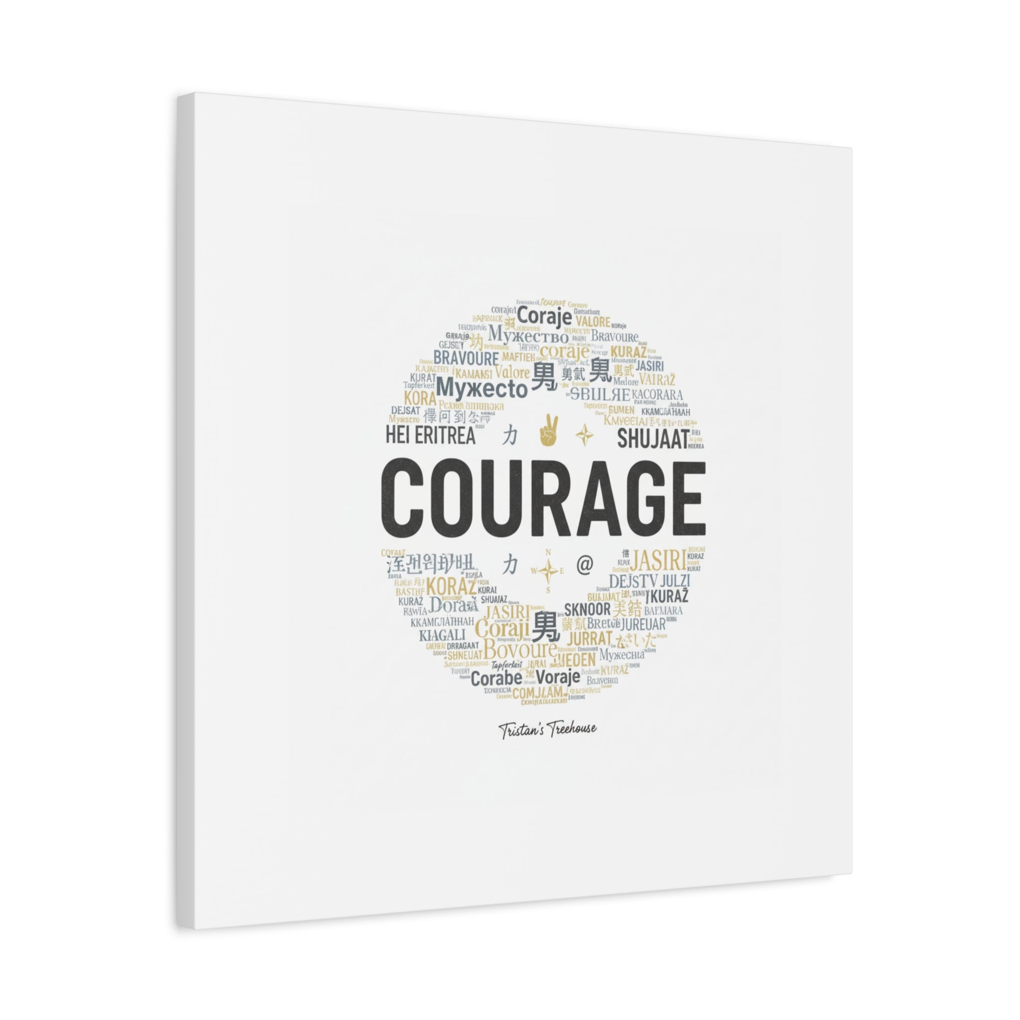 Courage Word Cloud Canvas | Fresh-Start Minimalism art print