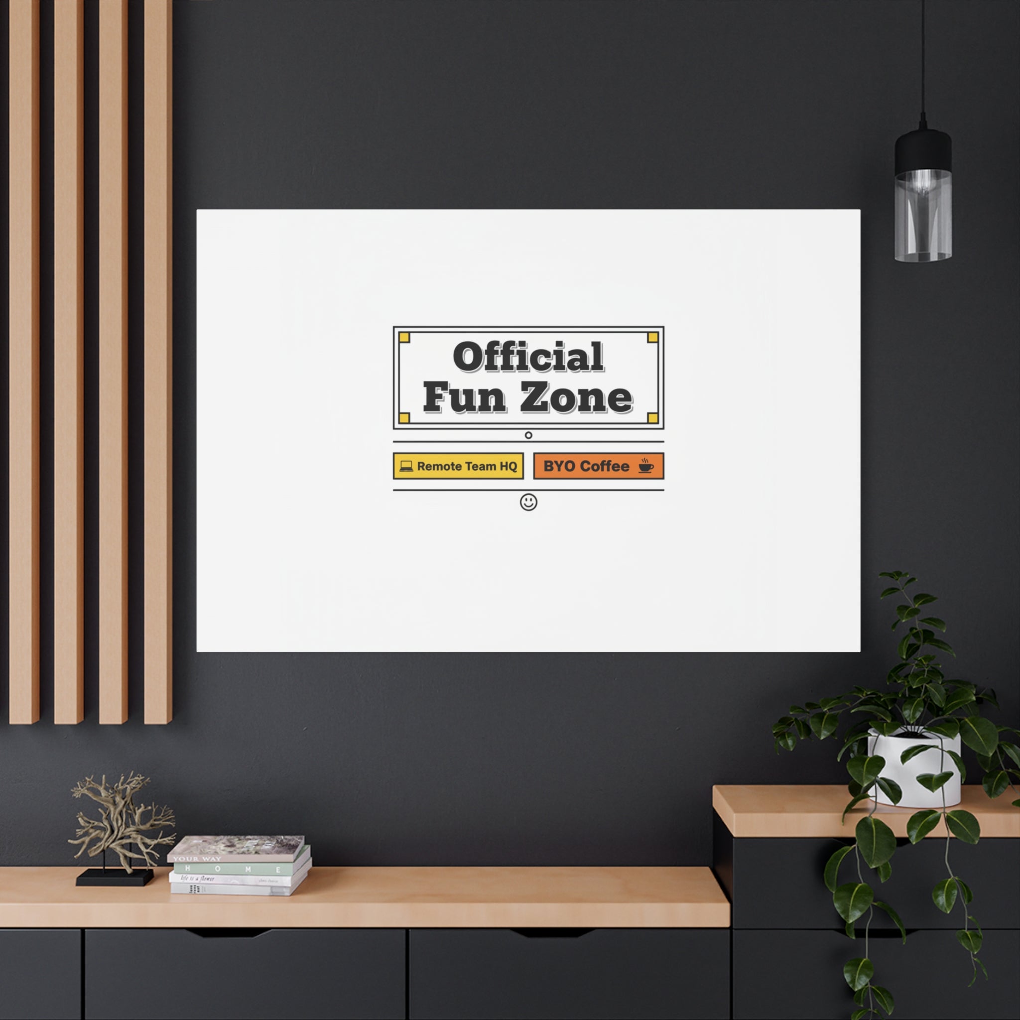 Official Fun Zone Canvas, Office Sign Parody, Workplace Humor, Notice Label
