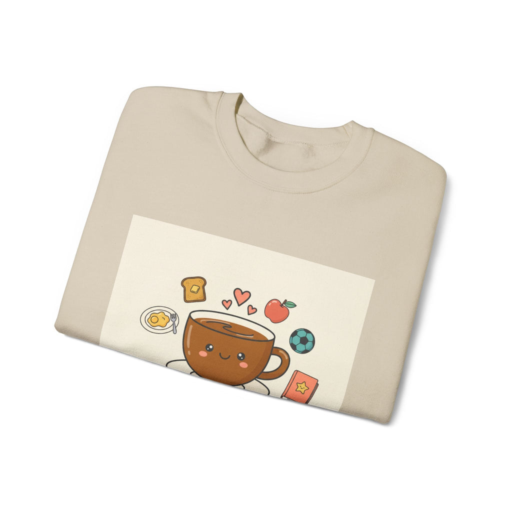 Morning Chaos Coffee Mom Sweatshirt | parenting morning humor, tired parent shirt