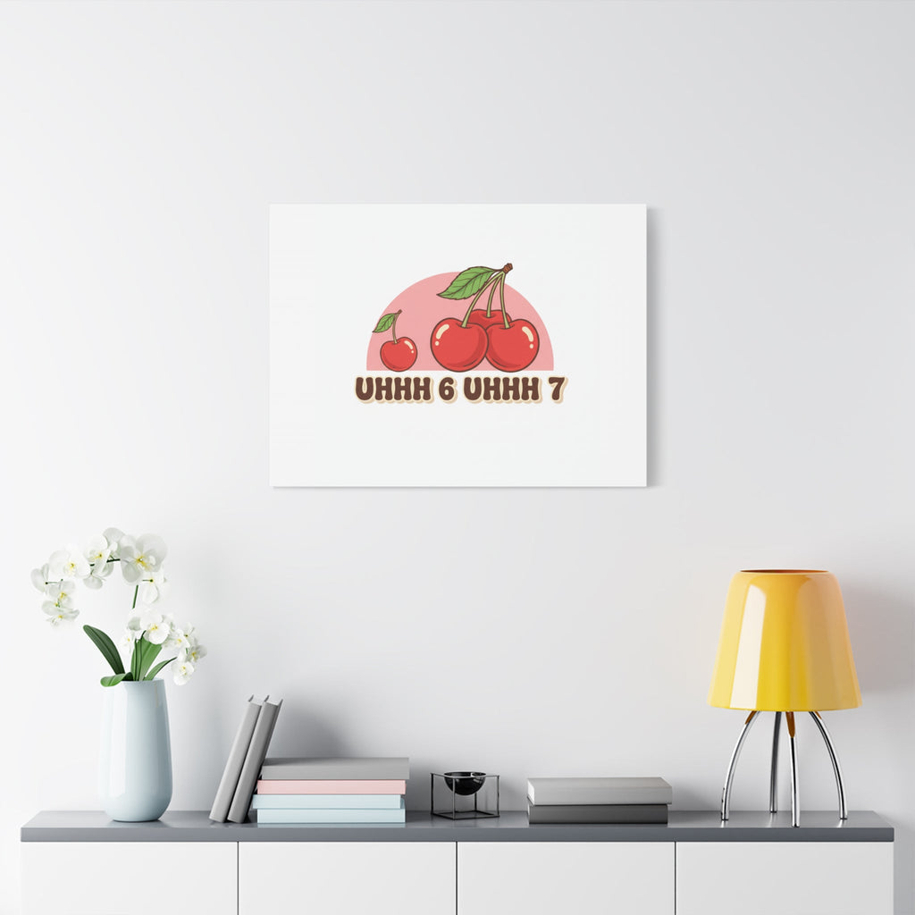 Six Severn Cherry Retro Graphic Canvas | kawaii fruit print, vintage cherry design