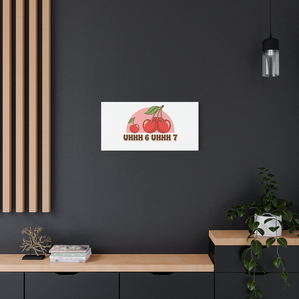 Six Severn Cherry Retro Graphic Canvas | kawaii fruit print, vintage cherry design
