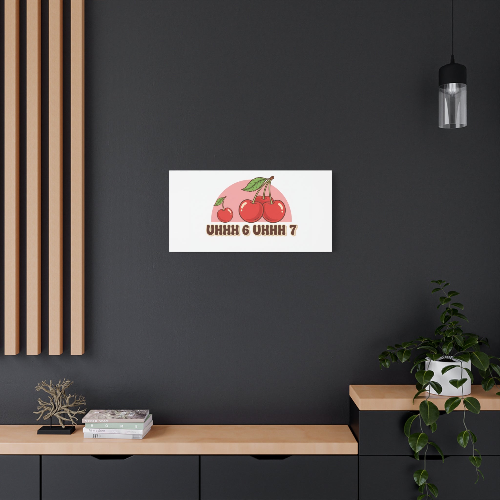 Six Severn Cherry Retro Graphic Canvas | kawaii fruit print, vintage cherry design