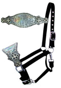 SHOWMAN - NYLON BRONC HALTER WITH SNAKESKIN