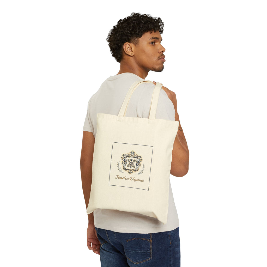 Ornate Brooch Emblem Tote | Vintage Formalwear Accents, Baroque Print