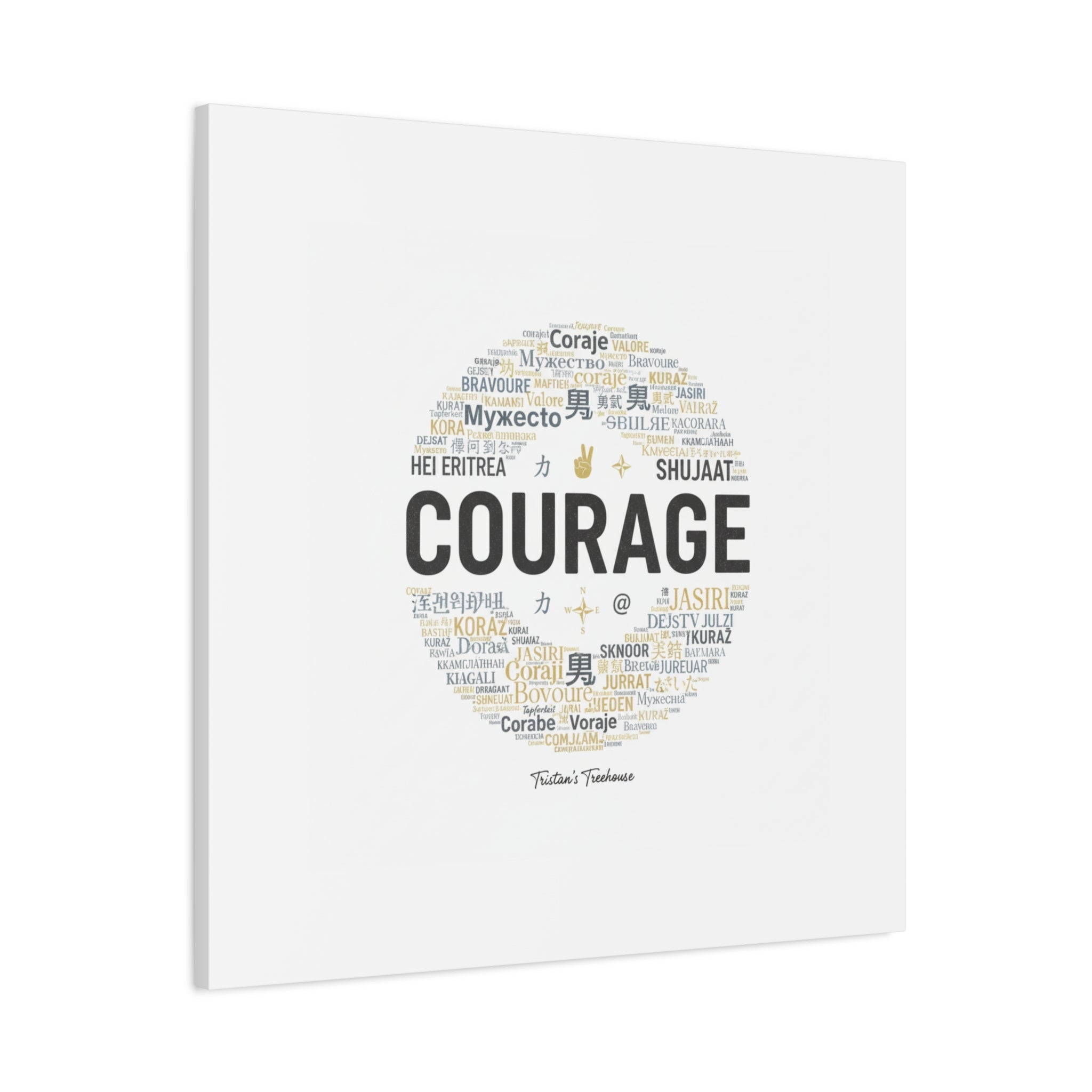 Courage Word Cloud Canvas | Fresh-Start Minimalism art print