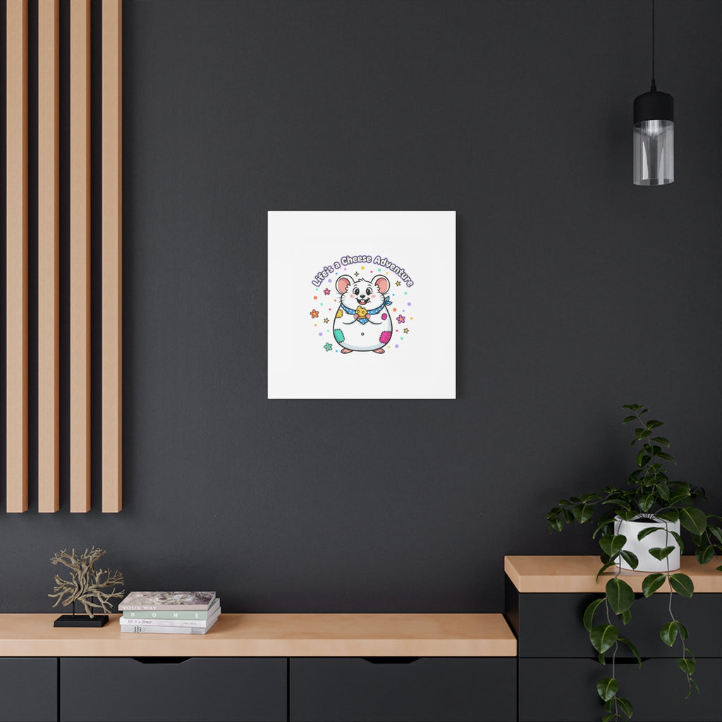 Life's a Cheese Adventure Canvas | Rodent-Core rat art print