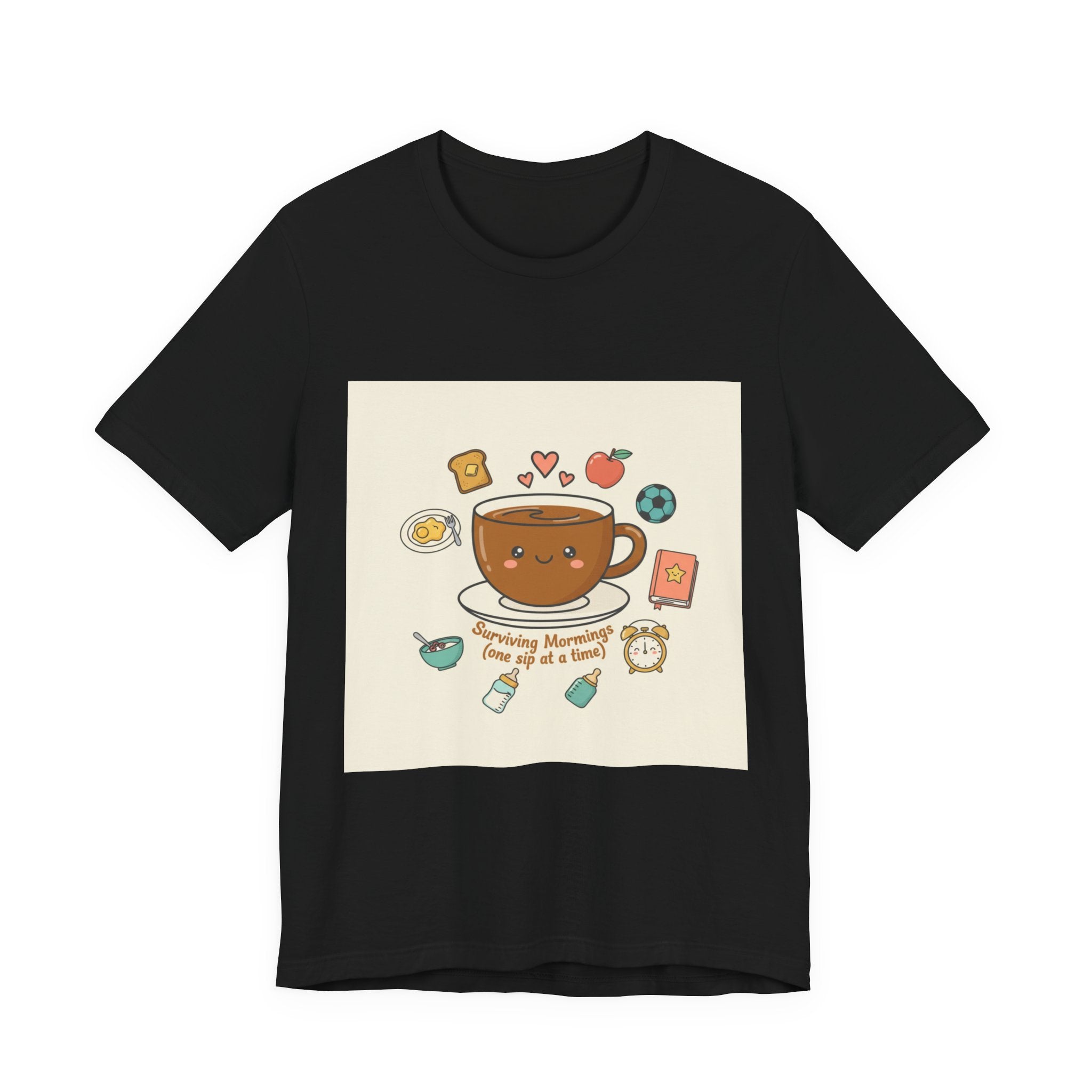 Morning Chaos Coffee & Kids Tee | mom life tee, tired parent shirt