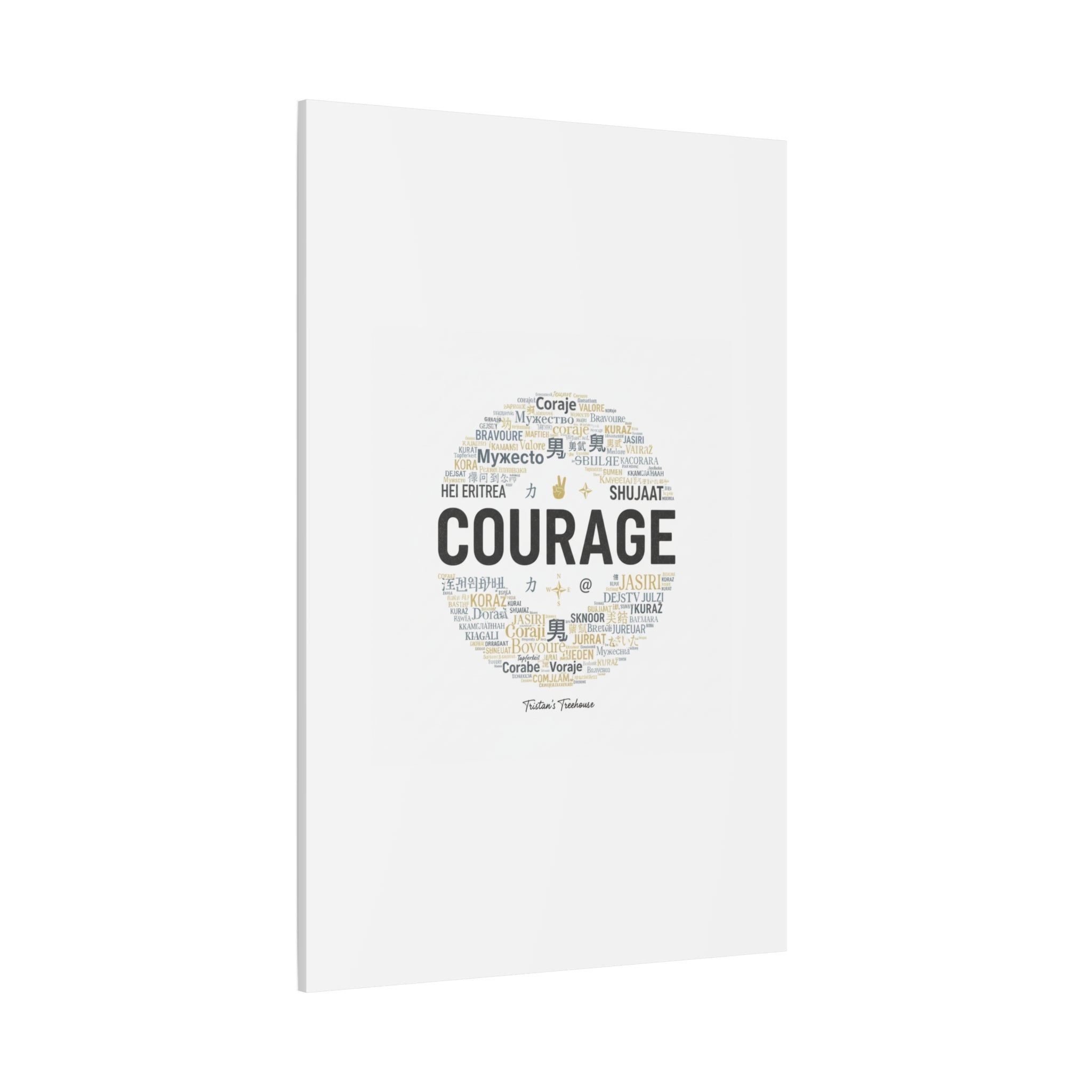 Courage Word Cloud Canvas | Fresh-Start Minimalism art print