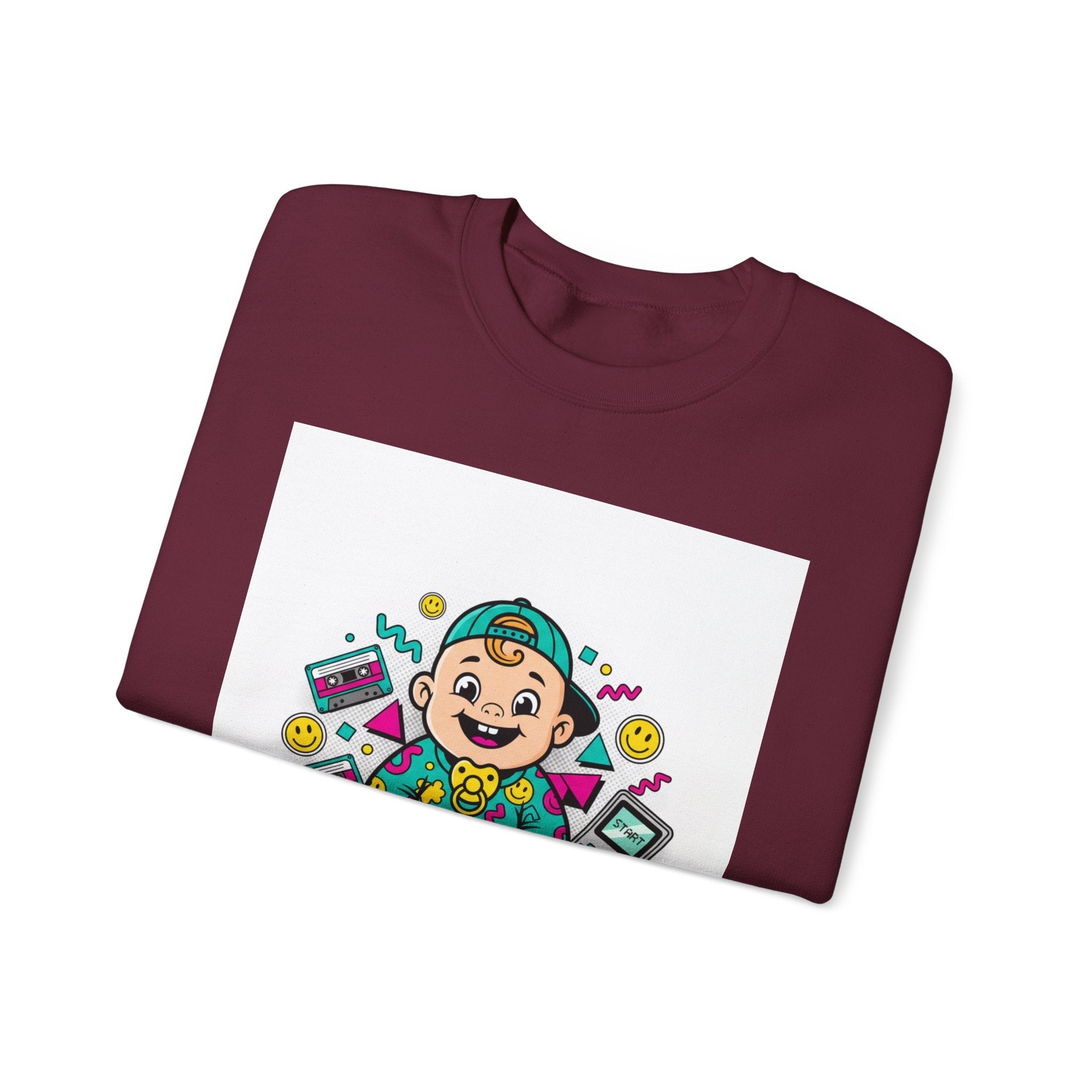 Retro Gamer Baby Crewneck Sweatshirt — Cute Arcade Controller Design