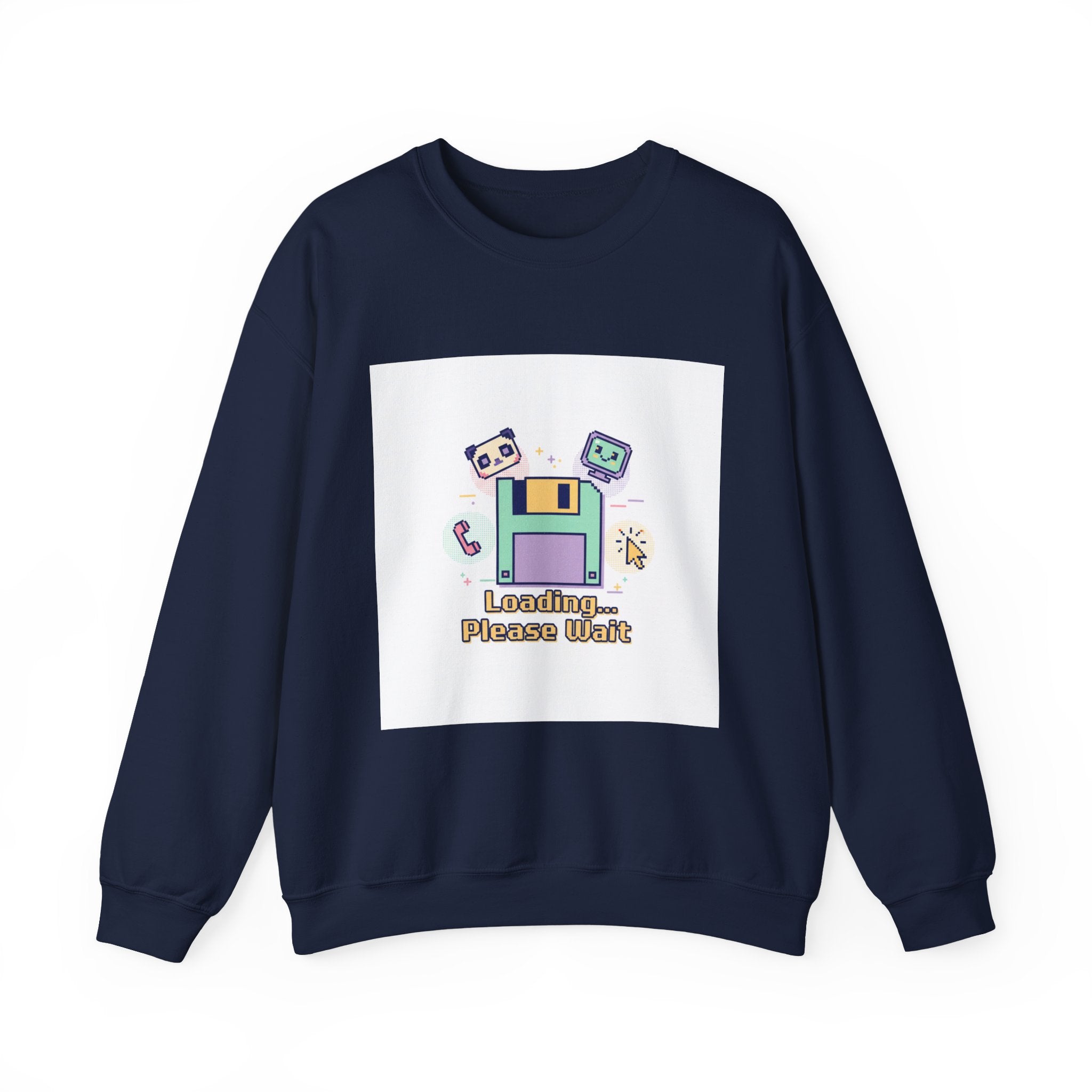 Loading Please Wait Crewneck Sweatshirt | Old Internet Aesthetic, pixel art retro web