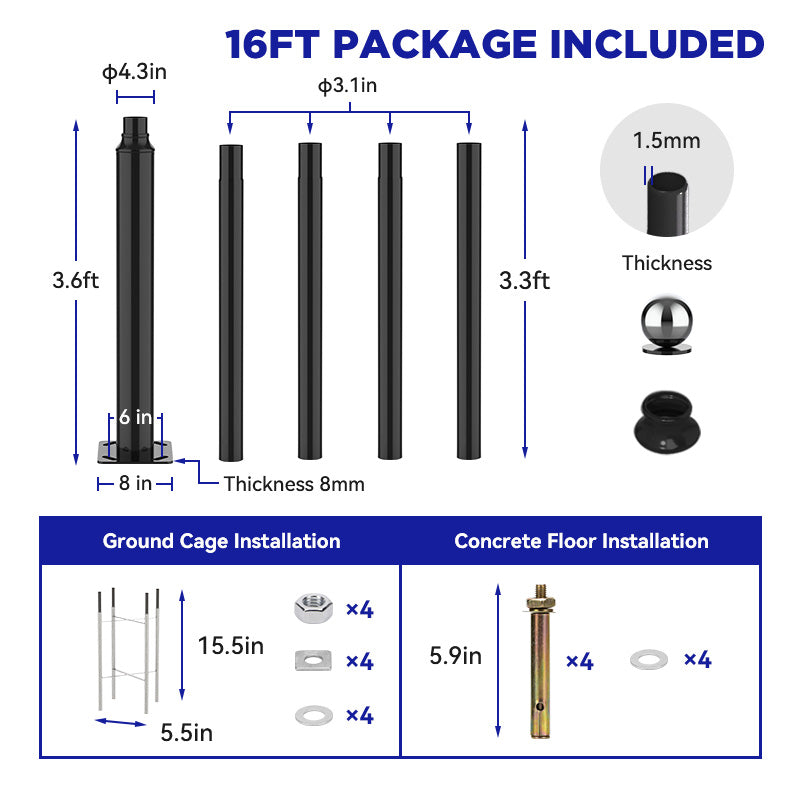 1500W solar street light with 20ft /16ft pole
