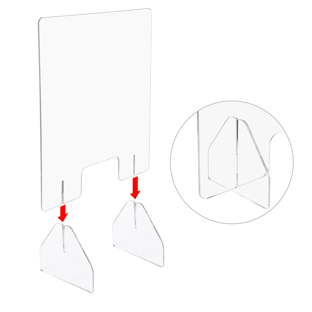 Yescom Sneeze Guards with Window Acrylic Desk Partitions 24x24" 4-Pack