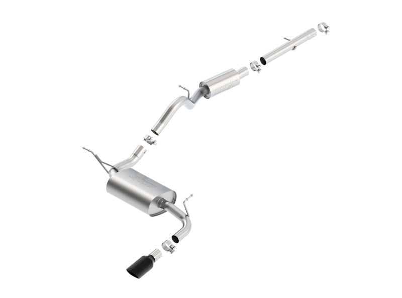 Borla 12-16 Jeep Wrangler V6 4WD Cat-Back 2.5in x 2.25in Single Square Rolled Angle Cut Rear 140462BC