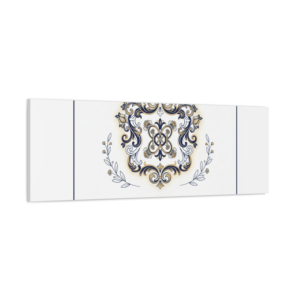 Ornate Brooch Emblem Canvas | Vintage Formalwear Accents, Baroque Print