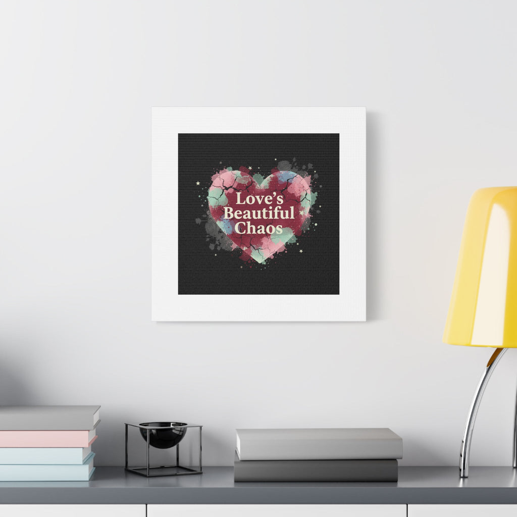 Love's Beautiful Chaos Canvas Print | Soft Grunge Hearts, Distressed Heart Art
