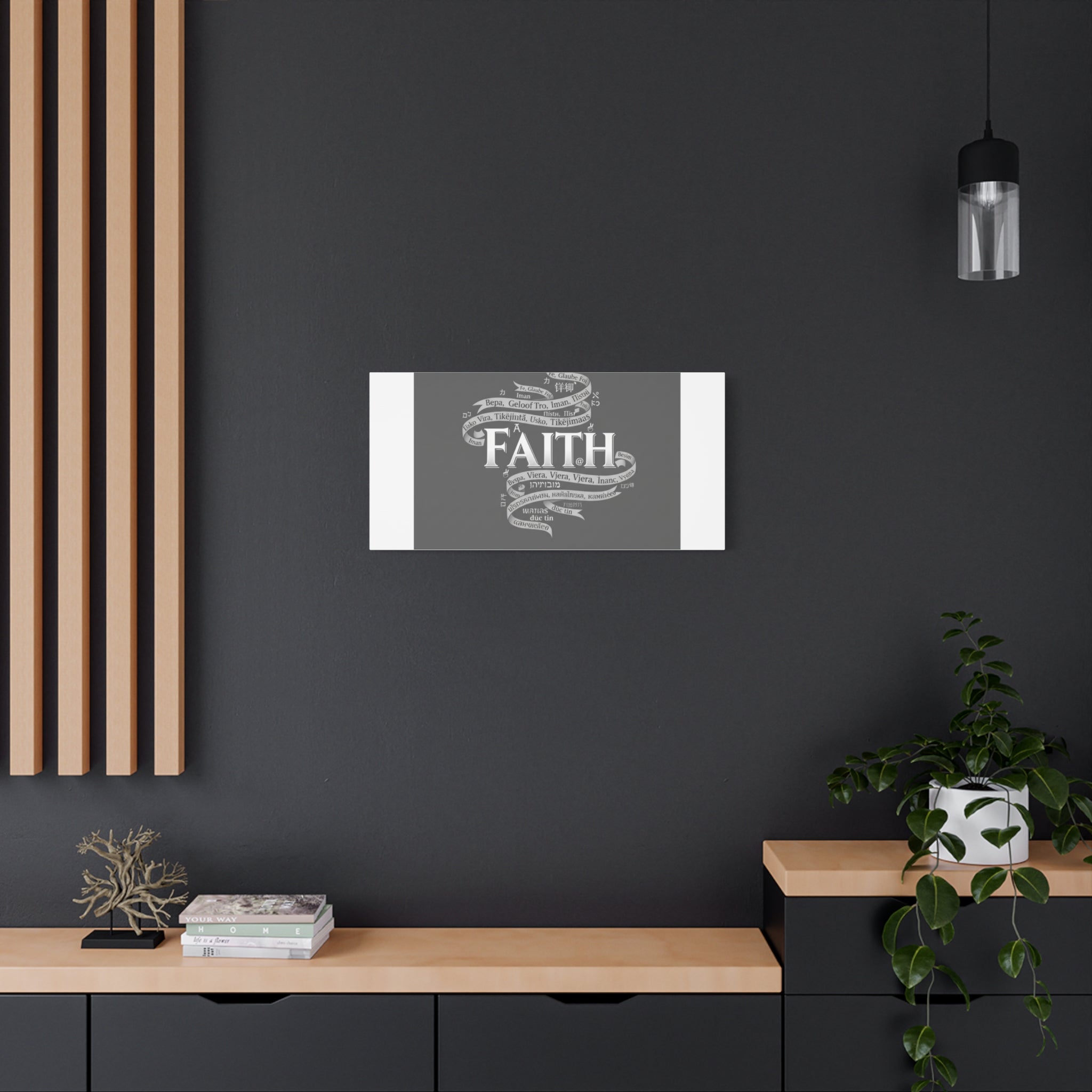 handwritten faith ribbon Canvas | sketch aesthetic, doodle design